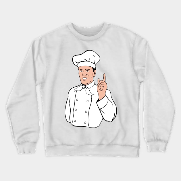 Chef Pointing Finger Up Retro Crewneck Sweatshirt by retrovectors